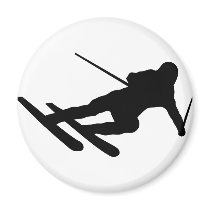 ski skiing downhill skier magnets