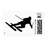 ski skiing downhill skier postage