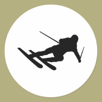 ski skiing downhill skier stickers