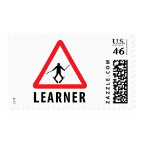 ski skiing learner postage stamp
