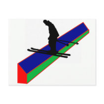 Ski slope bound post card