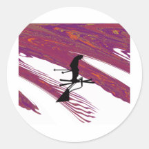 SKI static Cling Round Sticker