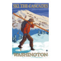 Ski the Cascades - Washington State Travel Poster posters