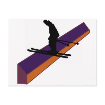 Ski the happenings postcard