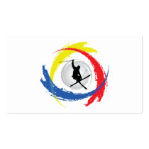 Ski Tricolor Emblem Business Cards