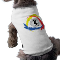 Ski Tricolor Emblem Dog T Shirt