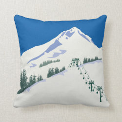Ski Winter Scene Pillow