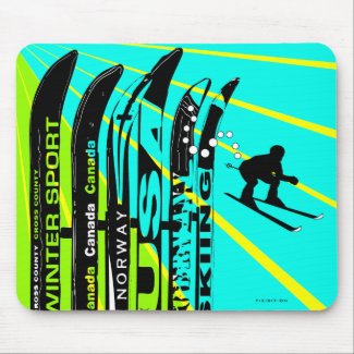 Ski Winter Sport Mousepad Ski Blade mousepad