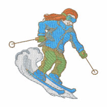 Skier Girl embroidered shirts by ZazzleEmbroidery Skier Girl embroidered shirts