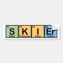 Skier made of Elements Bumper Sticker