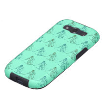 Skier pattern on pistachio green samsung galaxy SIII case