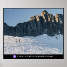 Skiers by the Storm Range on the Juneau Icefield Print