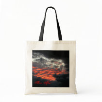 Skies Afire: Sunset - Budget Tote bags by bontondesigns Skies Afire: Sunset - Budget Tote bags