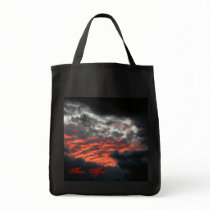 Skies Afire: Sunset - Grocery Tote bags by bontondesigns Skies Afire: Sunset - Grocery Tote bags