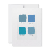 Skies - fun minimalist modern art seasons invitations