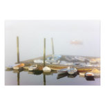 Skiffs and morning fog in Southwest Harbor, Photographic Print