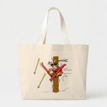 Skiing Accident Tote Bags