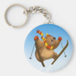 Skiing Bear Keychain