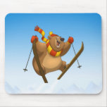 Skiing Bear Mousepad