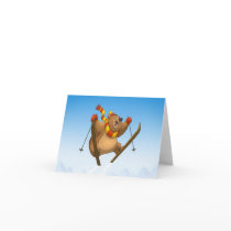 Skiing Bear Note Card