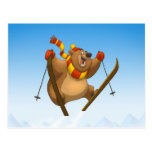 Skiing Bear Postcards
