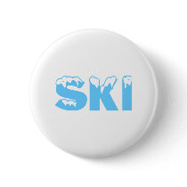 Skiing (Blue) buttons by TeeZazzle Skiing (Blue) buttons