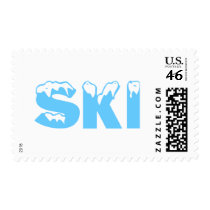 Skiing (Blue) postage by TeeZazzle Skiing (Blue) postage