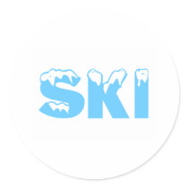 Skiing (Blue) stickers by TeeZazzle Skiing (Blue) stickers