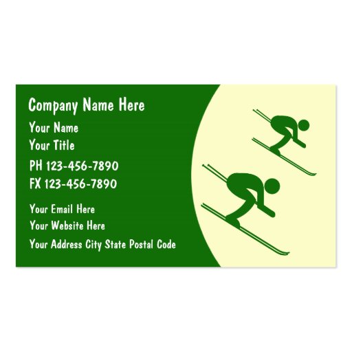 Skiing Business Cards (front side)