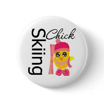 Skiing Chick buttons