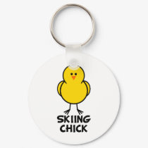 Skiing Chick keychains by chicktshirts8 Skiing Chick keychains