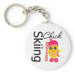 Skiing Chick keychains