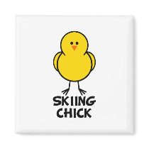 Skiing Chick magnets by chicktshirts8 Skiing Chick magnets