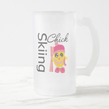 Skiing Chick Mugs