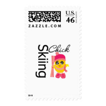 Skiing Chick Postage Stamps