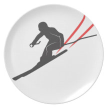 skiing dinner plates