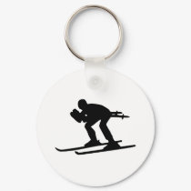 Skiing Downhill keychains by Thinkdifferent Skiing Downhill keychains