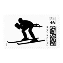 Skiing Downhill Stamp