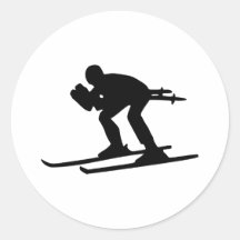 Skiing Downhill Sticker