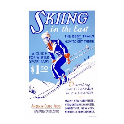 Skiing In The East 1939 WPA Print by lc_wpa