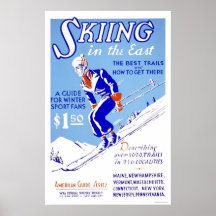 Skiing In The East 1939 WPA Print