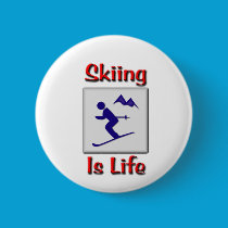 Skiing Is Life buttons