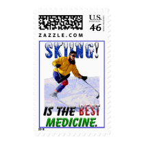 Skiing is the Best Medicine Stamp