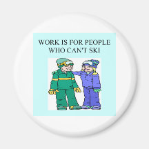 skiing lovers fridge magnet