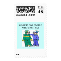 skiing lovers postage stamps