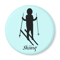 Skiing Magnet by MarciaCox Skiing Magnet