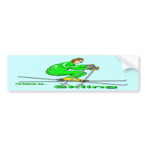 Skiing Man bumper stickers by MindDesignGrafx Skiing Man bumper stickers