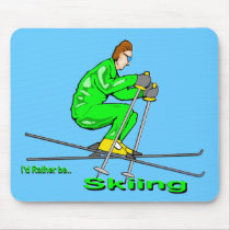 Skiing Man mousepads by MindDesignGrafx Skiing Man mousepads