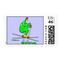 Skiing Man Postage postage by MindDesignGrafx Skiing Man Postage postage