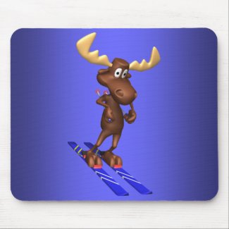 Skiing Moosepad mousepad